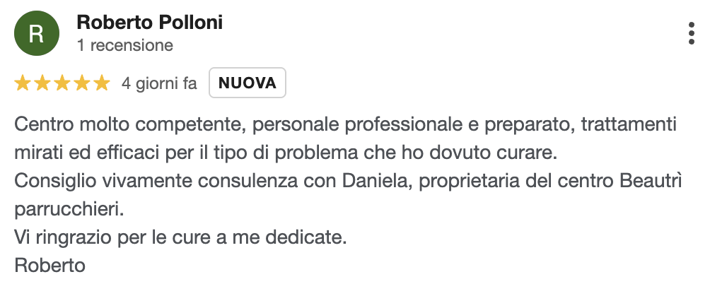 Recensione cliente Beautrì