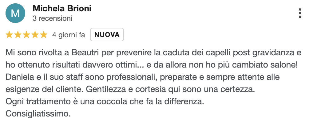 Recensione cliente Beautrì